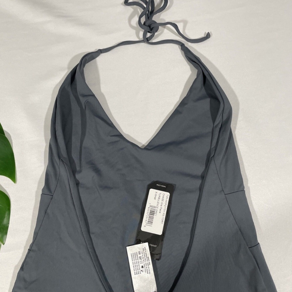 NEW Tavik [ XS ] Chase Deep V-Neck One-Piece Swimsuit Turbulence‎ Grey - Picture 7 of 11